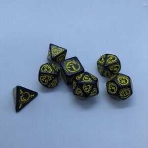 Dragons‎ RPG Dice Set Black And Yellow Role-Playing Game D&D Magic Counter MTG